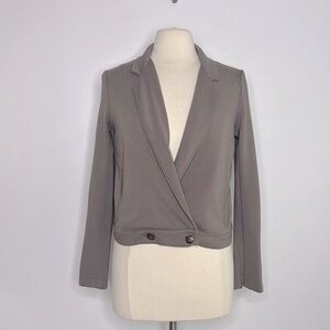 Hi Line cropped blazer taupe grey size medium